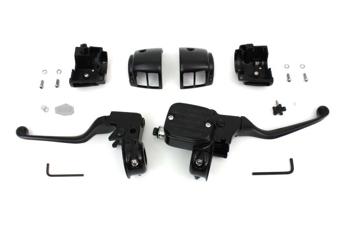 V-Twin #07-0642MB - Contour Style Handlebar Control Kit Black