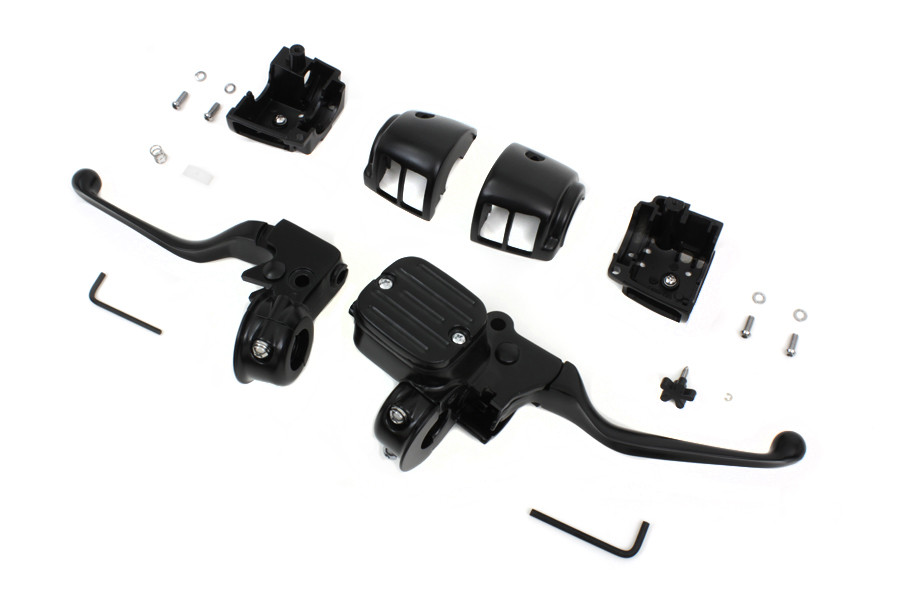 V-Twin #07-0642MB - Contour Style Handlebar Control Kit Black