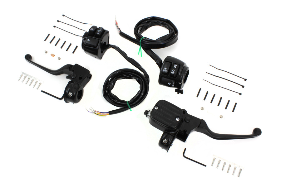 V-Twin #07-0642MBK - Handlebar Control Kit with Switches Black