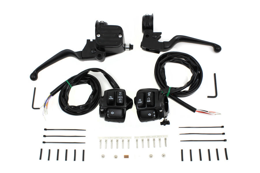 V-Twin #07-0642MBK - Handlebar Control Kit with Switches Black
