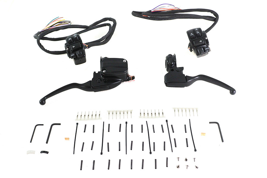 V-Twin #H07-0781MBK - Matte Black Handlebar Control Kit
