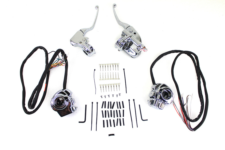 V-Twin #H07-0780K - Chrome Handlebar Control Kit