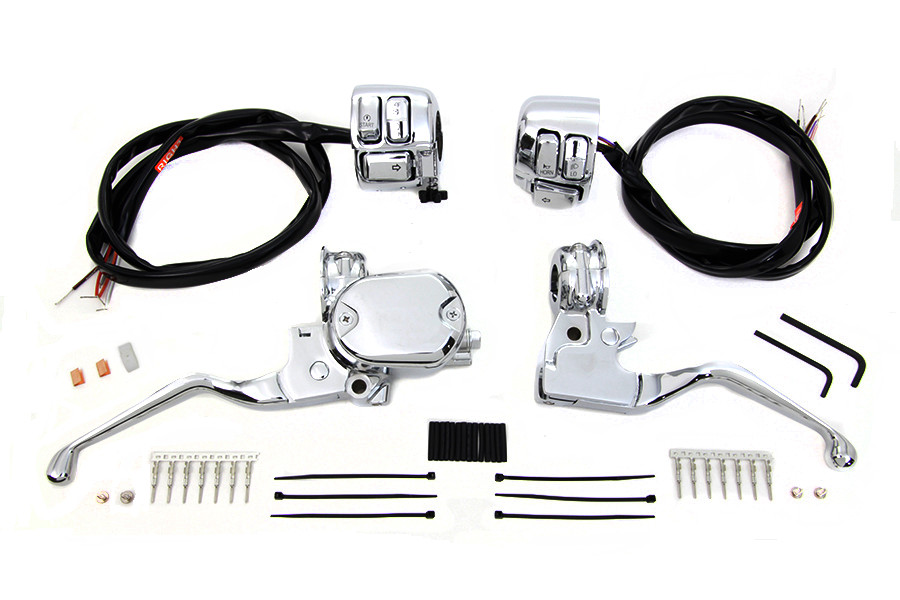 V-Twin #H07-0675K - Handlebar Control Kit with Switches Chrome