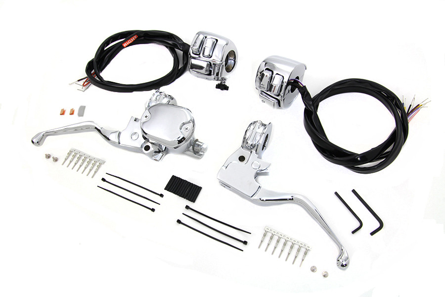 V-Twin #H07-0675K - Handlebar Control Kit with Switches Chrome