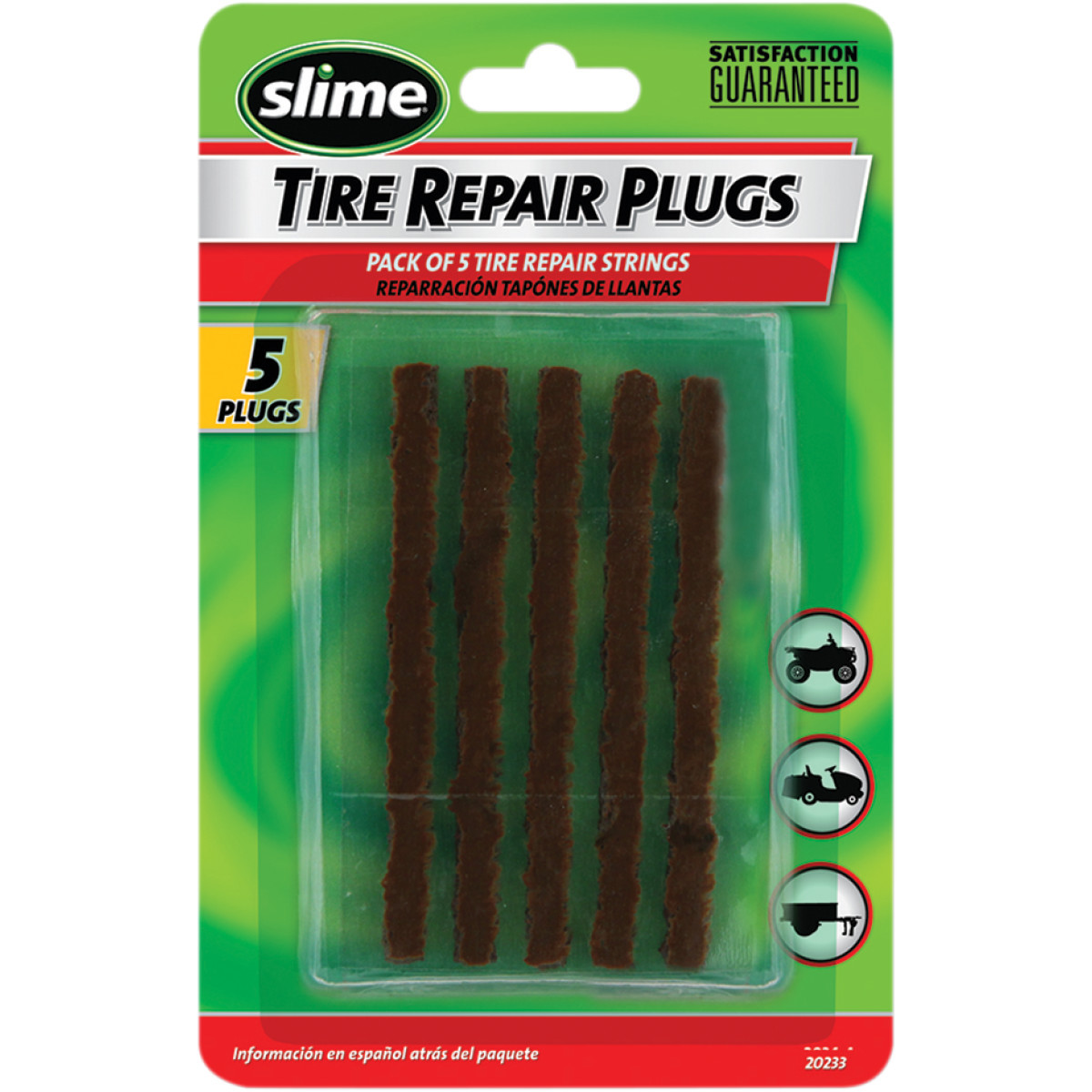 Slime #20233 - Repair Plugs - Tire - Brown - 5 Pack