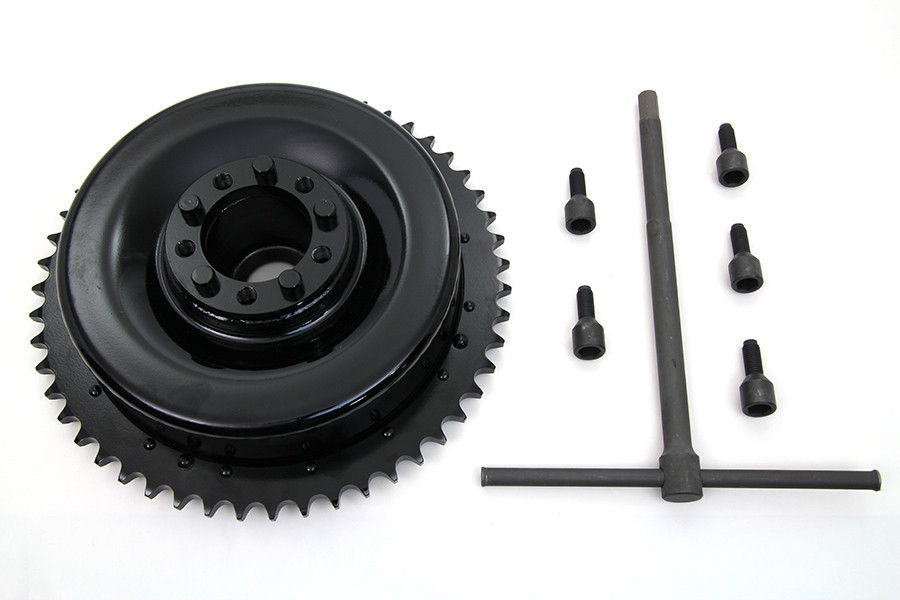 V-Twin - Rear Mechanical Brake Drum Black with Sprocket