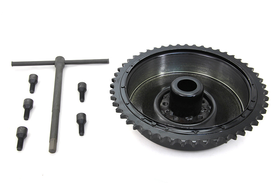 V-Twin - Rear Mechanical Brake Drum Black with Sprocket