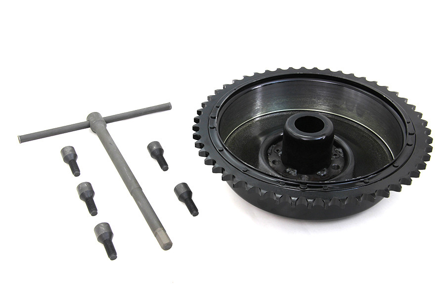 V-Twin - Rear Mechanical Brake Drum Black with Sprocket
