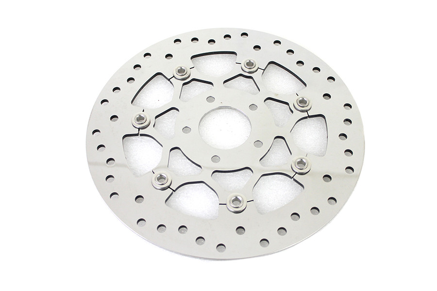 V-Twin #78524P - Floating Stainless Steel Mirror Polished 11.8 inch Front Bra
