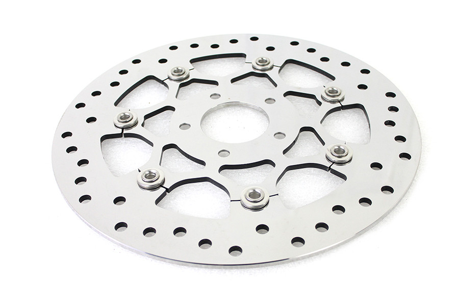 V-Twin #78524P - Floating Stainless Steel Mirror Polished 11.8 inch Front Bra