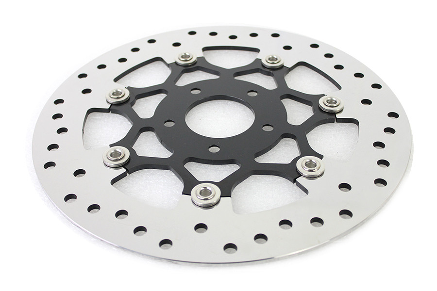 V-Twin #78524BP - Floating Stainless Steel, Black & Polished 11.8 inch Front B