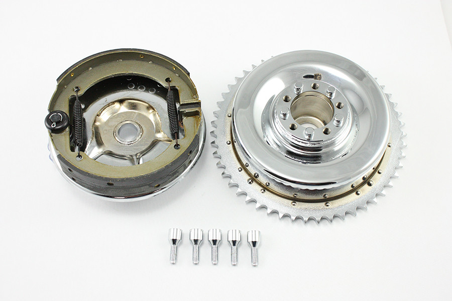 V-Twin #19142 - Rear Mechanical Brake Drum Kit Chrome
