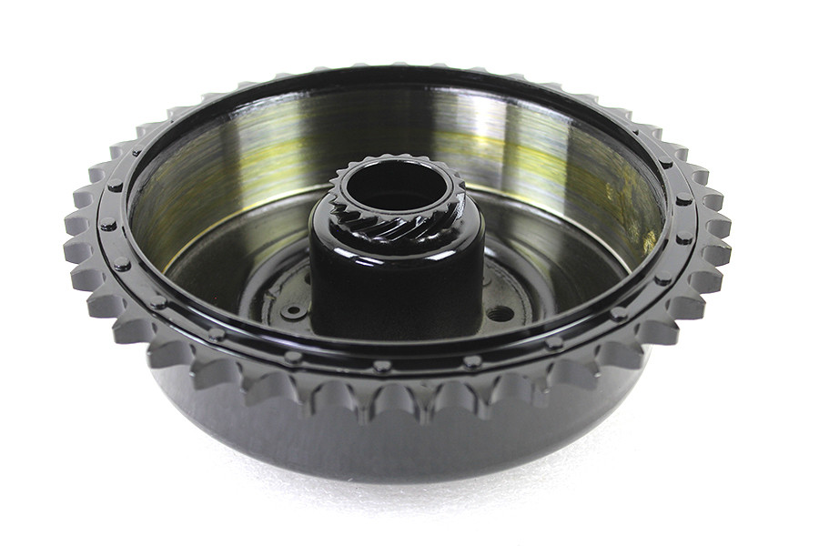 V-Twin - Rear Brake Drum Black with Sprocket
