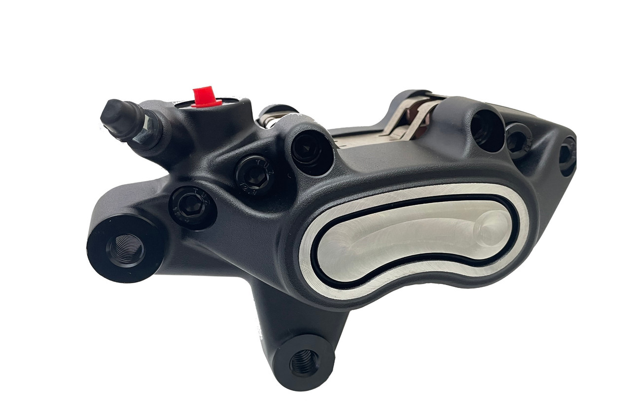 V-Twin #79076B - Black Front 4 Piston Left Side Caliper