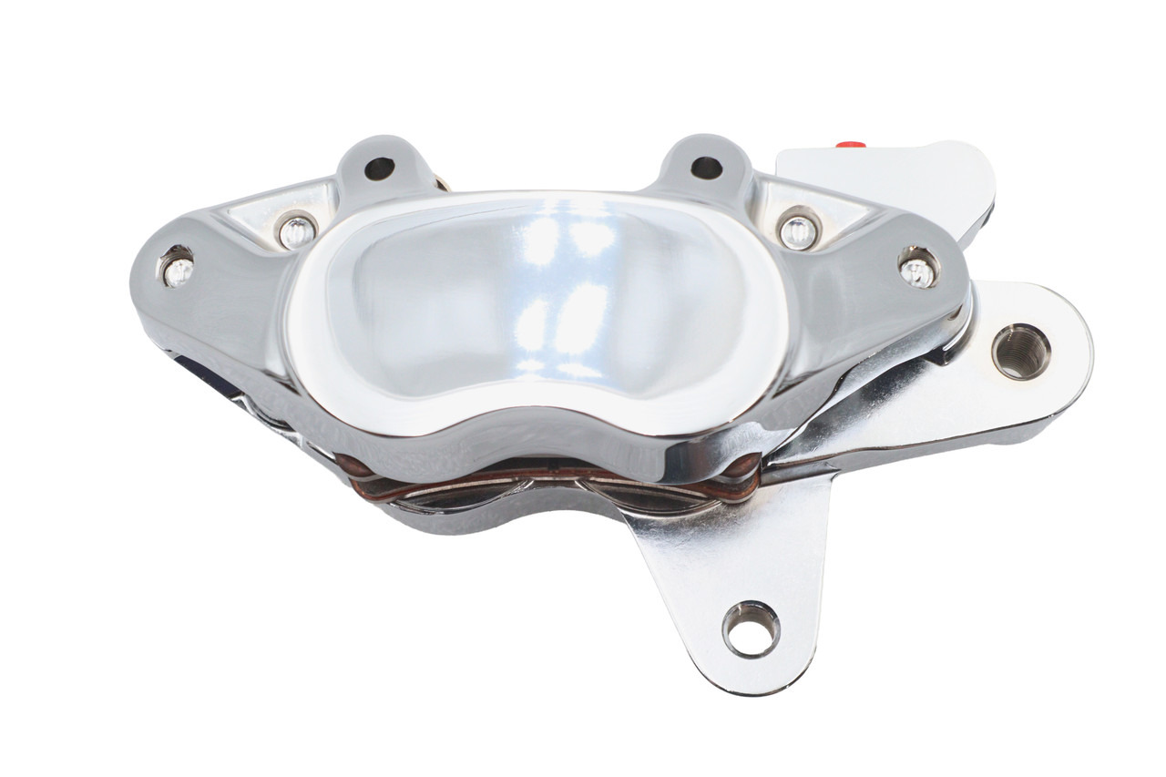V-Twin #79076 - Chrome Front 4 Piston Left Side Caliper