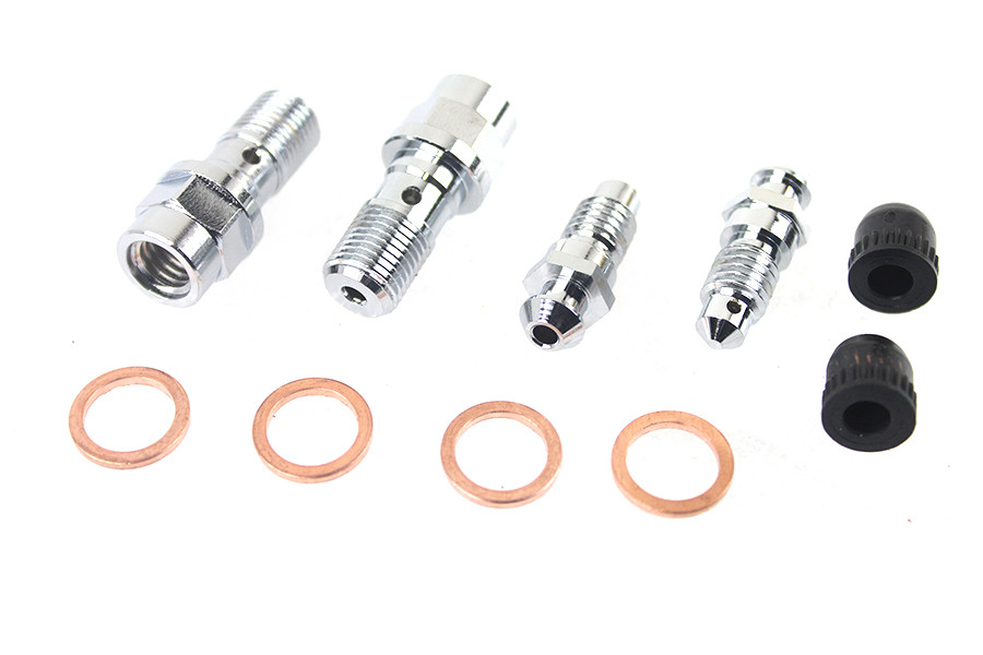Edart #78255 - FLT Front Caliper Bleeder Screw Kit Chrome