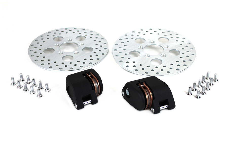 V-Twin - Front Dual Disc Caliper and 10 inch Disc Kit Black