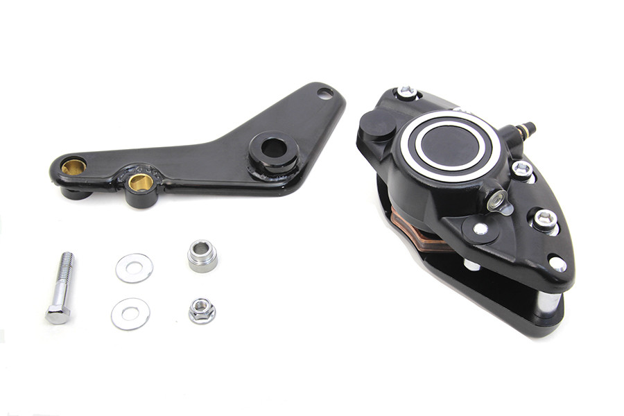 V-Twin - Rear Black 1 Piston Banana Caliper Kit with Bracket