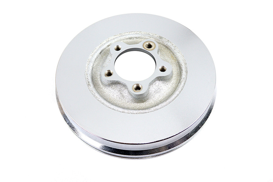 V-Twin #01005 - Front Brake Drum Satin Chrome