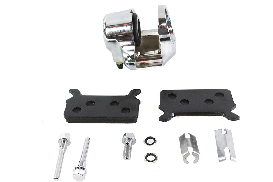 V-Twin #75557A - Chrome Rear Single Piston Caliper