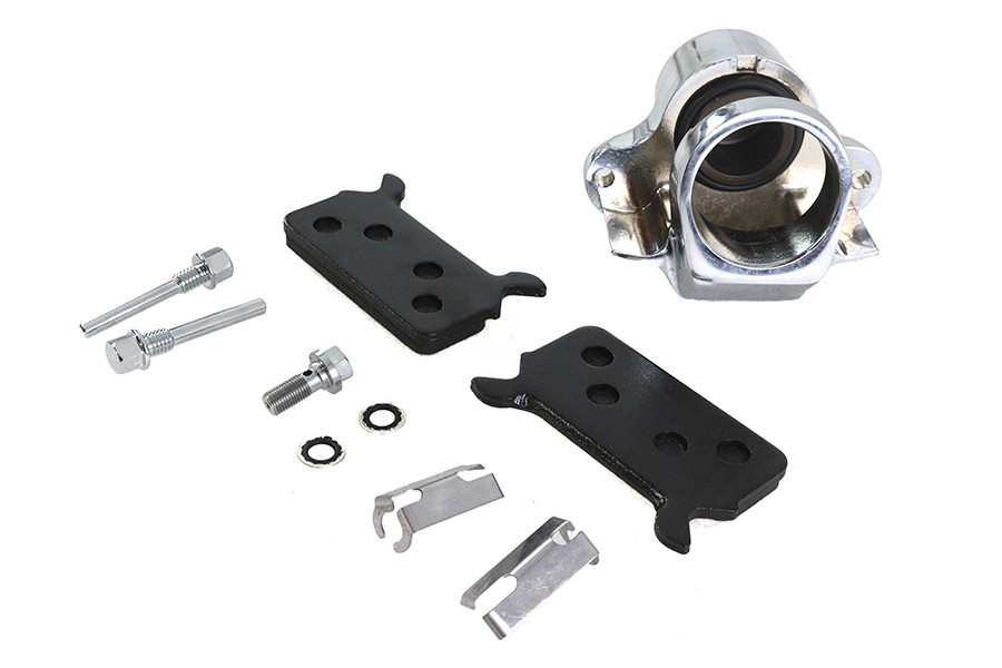 V-Twin #75557A - Chrome Rear Single Piston Caliper
