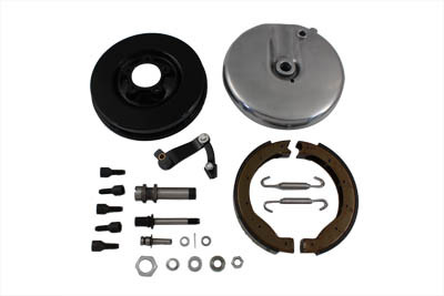 V-Twin - Front Brake Backing Plate Kit Left Side Black