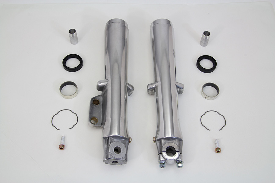 V-Twin - Polished Lower Fork Slider Single Disc