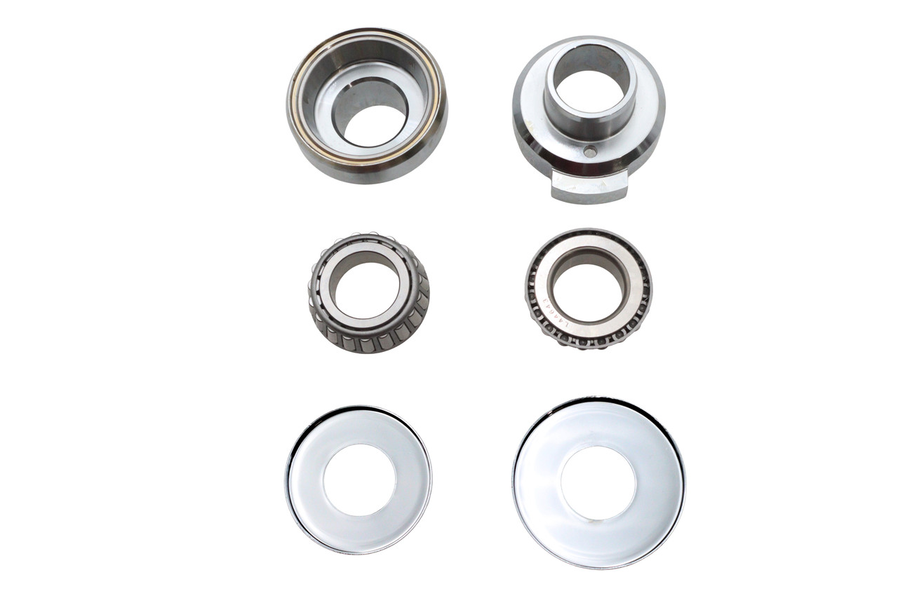 V-Twin - Chrome Fork Neck Cup Kit with Stops