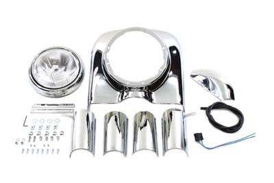 V-Twin - 7 inch Headlamp Cowl Kit Chrome