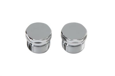 V-Twin - Chrome Top Fork Tube Plugs without Hole