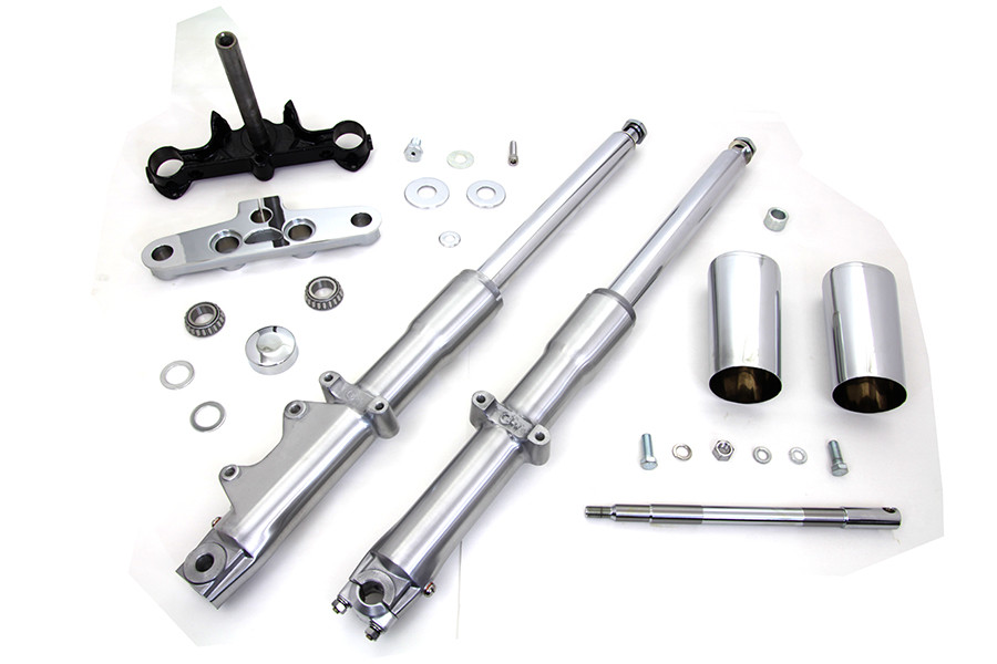 V-Twin - 41mm Fork Assembly with Polished Sliders