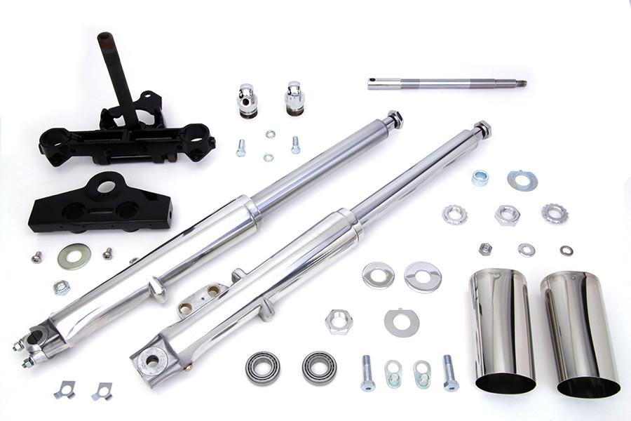 V-Twin - 41mm Adjustable Fork Tube Assembly with Polished Sliders