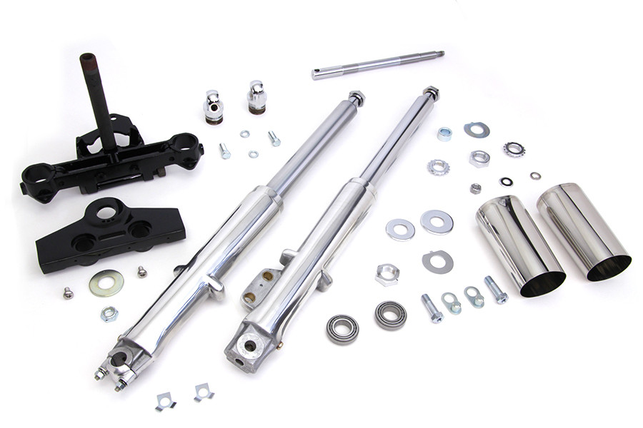 V-Twin - 41mm Adjustable Fork Tube Assembly with Polished Sliders