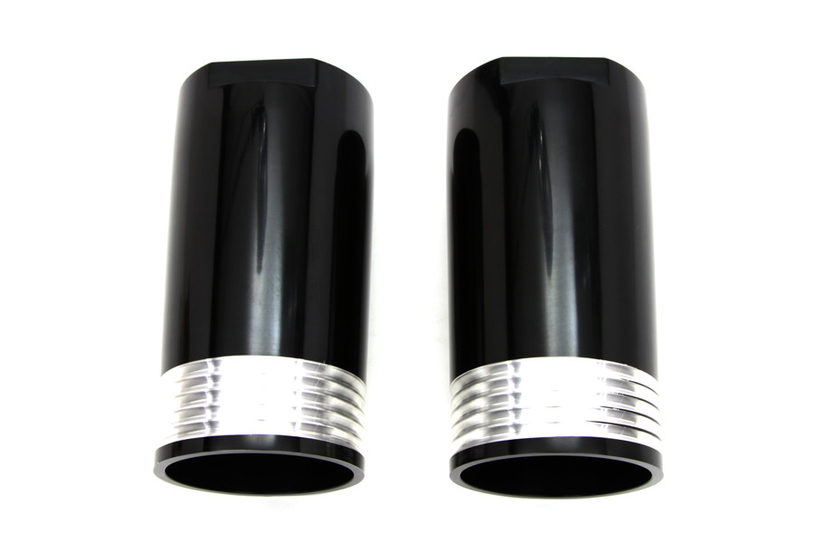 V-Twin #1414 - Black Fork Slider Cover Set Tapered Style