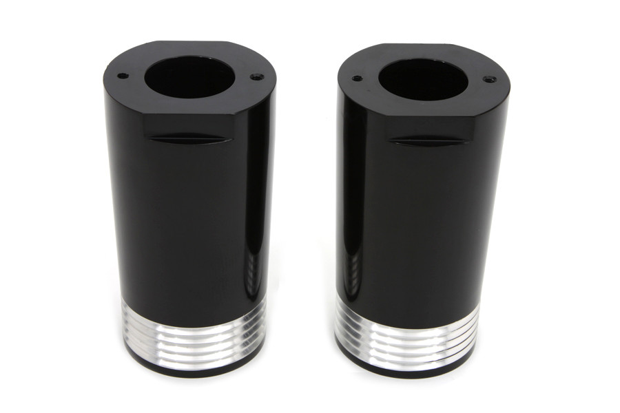 V-Twin #1414 - Black Fork Slider Cover Set Tapered Style