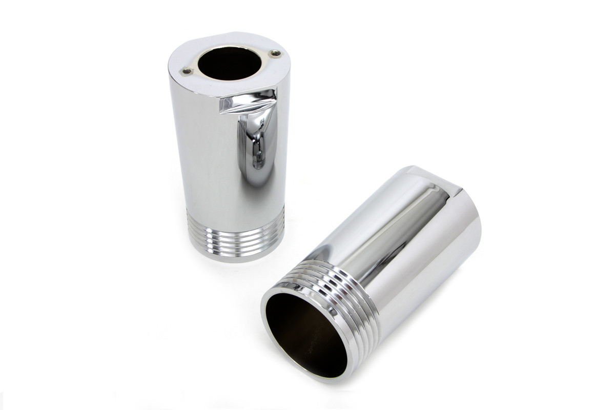 V-Twin #1413 - Chrome Fork Slider Cover Set Tapered Style