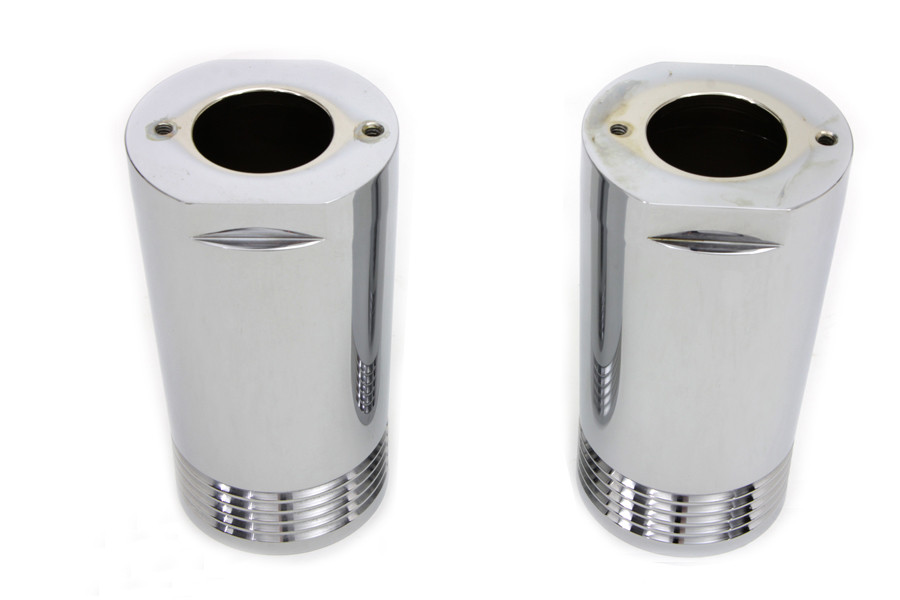 V-Twin #1413 - Chrome Fork Slider Cover Set Tapered Style