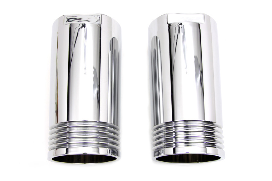 V-Twin #1413 - Chrome Fork Slider Cover Set Tapered Style