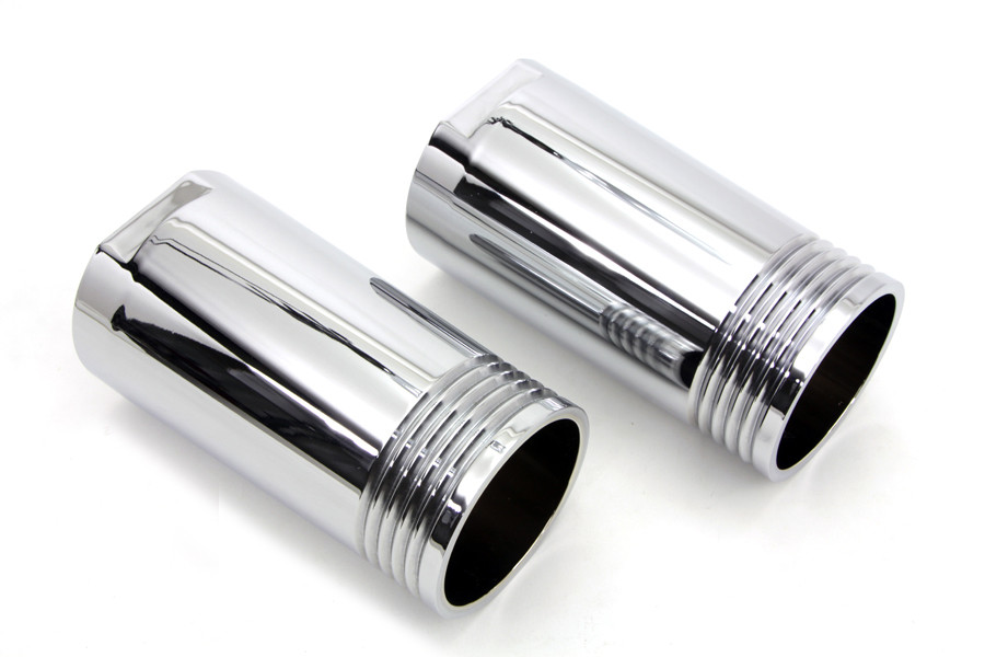V-Twin #1413 - Chrome Fork Slider Cover Set Tapered Style