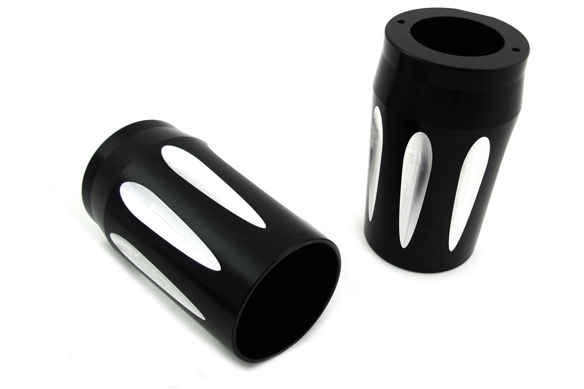 V-Twin #77554 - Black Fork Slider Cover Set