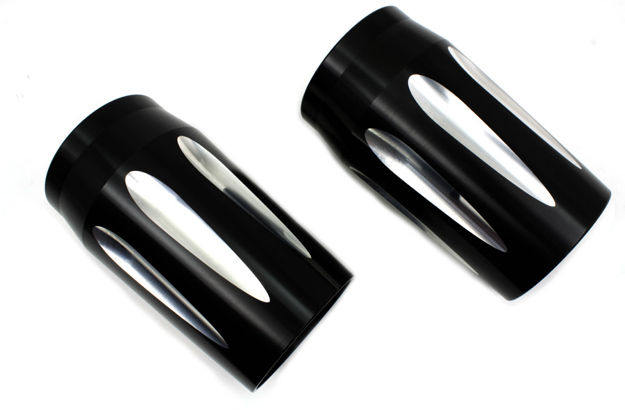 V-Twin #77554 - Black Fork Slider Cover Set
