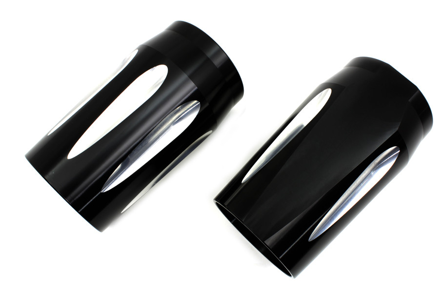 V-Twin #77554 - Black Fork Slider Cover Set