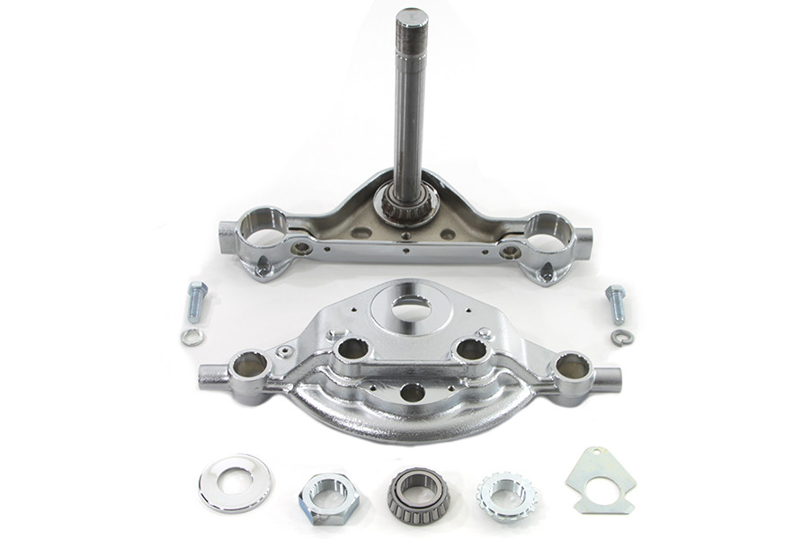 V-Twin - Replica Forged Steel Triple Tree Set Chrome
