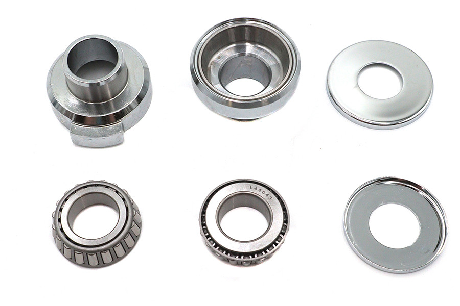 V-Twin - Chrome Fork Neck Cup Kit with Stops