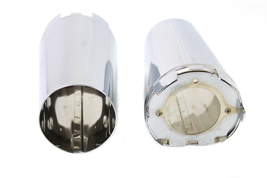 V-Twin #78303 - Upper Fork Slider Cover Set Chrome