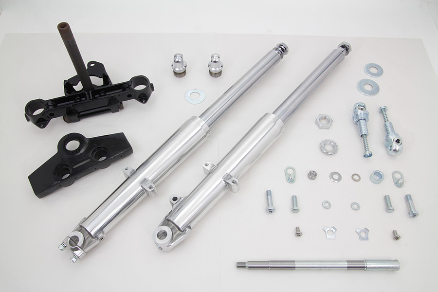 V-Twin - 41mm Adjustable Fork Assembly with Polished Sliders