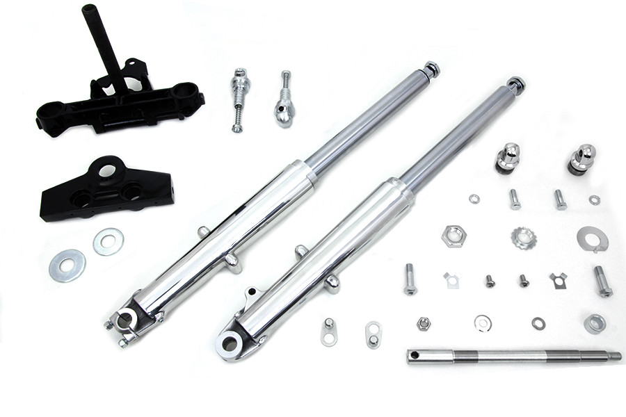 V-Twin - 41mm Adjustable Fork Assembly with Polished Sliders