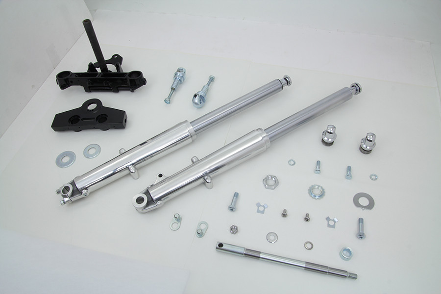 V-Twin - 41mm Adjustable Fork Assembly with Polished Sliders