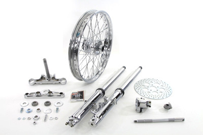 V-Twin - 41mm Front Fork Wheel Assembly with Chrome Sliders