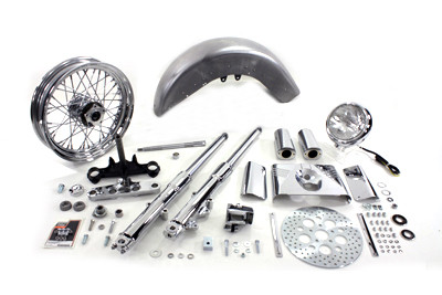 V-Twin - 41mm Fork Assembly with Chrome Sliders 16 inch Wheel